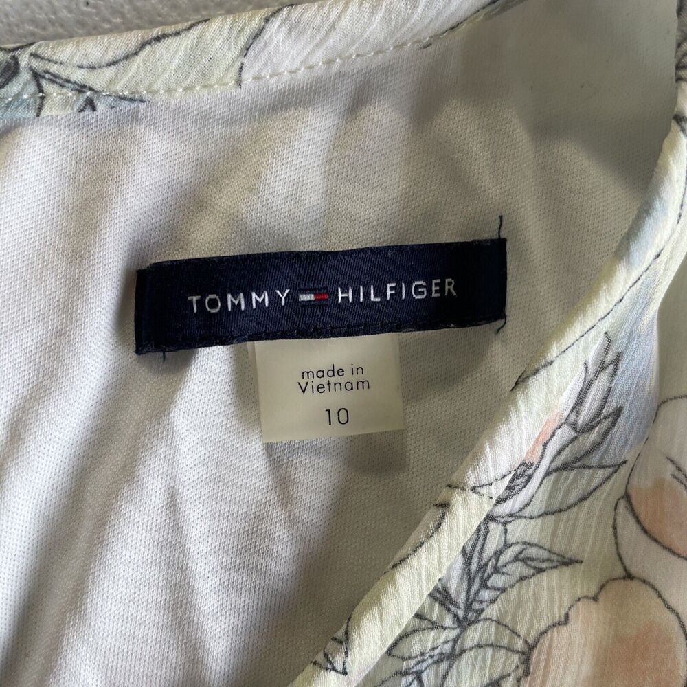 Tommy Hilfiger Women’s 10 Trapeze Sundress Dress Floral Print Sleeveless Keyhole - Picture 6 of 12